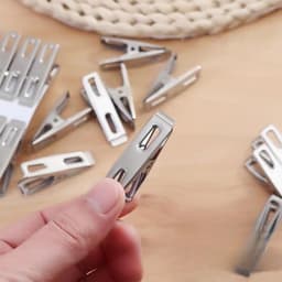 Wasknijpers - Handdoekclips - Kleding Droge Houden - Roestvrij Staal - 50 Stuks - Zilver — thumbnail 2