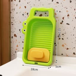Oneay Mini-wasbord, draagbaar wasbord in de vorm van een krokodil, handwasbord voor kinderen, geschikt voor studentenkamers, reizen, kamperen, gezinnen en school. — thumbnail 5
