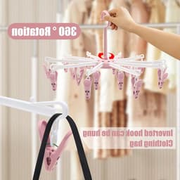 Droogrek voor Sokken en Ondergoed met 40 Clips, Vouwbare Hanger voor Kleine Kleding, Ideaal voor Thuisgebruik en Reizen — thumbnail 3