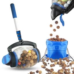 Notenverzamelaar - Walnootkiezer - Snel oogsten - Direct dumpen - 1 gallon capaciteit - Zilver — thumbnail 1