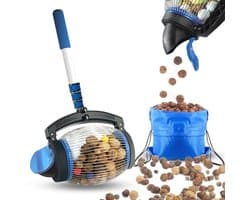Notenverzamelaar - Walnootkiezer - Snel oogsten - Direct dumpen - 1 gallon capaciteit - Zilver