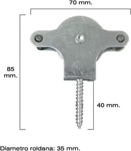 Rijfschijf - Waslijn rol - Kleding drogen - Verzinkte afwerking - 40 mm - Metaal — thumbnail 2