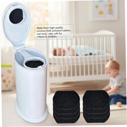 Luieremmer Deodorizer - Geurverwijderaars Koolstoffilters - Frisse Kinderkamer - Actieve Kool Absorptie - 8 Stuks - Zwart — thumbnail 3