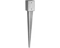 Paaldrager Verzinkt Staal - Paalanker Grondanker - Terrassen Hekken Bouwen - 15 mm Materiaaldikte - 45 x 550 mm - Zilverkleurig — thumbnail 1