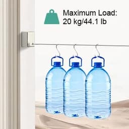 Dailygoody - Uittrekbare waslijn - Verstelbaar en sterk - Roze - Geschikt voor binnen en buiten - Ideaal voor kleine kledingstukken - 20 kg draagvermo — thumbnail 5