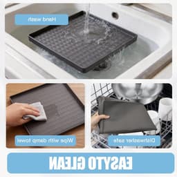 Herbruikbare Silicone Vloermat 60 x 60 cm met Verhoogde Rand voor Koelkast, Vriezer en Wasmachine - Grijs, Antislip, Waterdicht — thumbnail 1