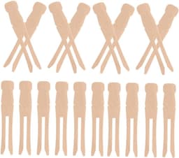 Houten Knijpers - Kledingclips Ambacht - Was Ophangen - Beschermend Rond Ontwerp - 50 Stuks - Lichtbruin — thumbnail 1