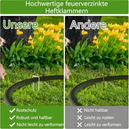 Dailygoods- Grondankers 50 Stuks - Roestvrij Staal - Haringen/Tentharingen - Voor Tuinvlies/Onkruidvlies - U-vormige Grondhaken - 150/200 mm x 40 mm x Ø 2,5 mm — thumbnail 5