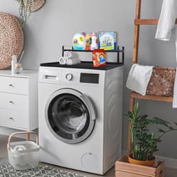 Wasmachine aanrecht - Droger plank - Wasruimte organiseren - Verhoogde opslagruimte - 36 x 22 x 18 cm - Zwart — thumbnail 3