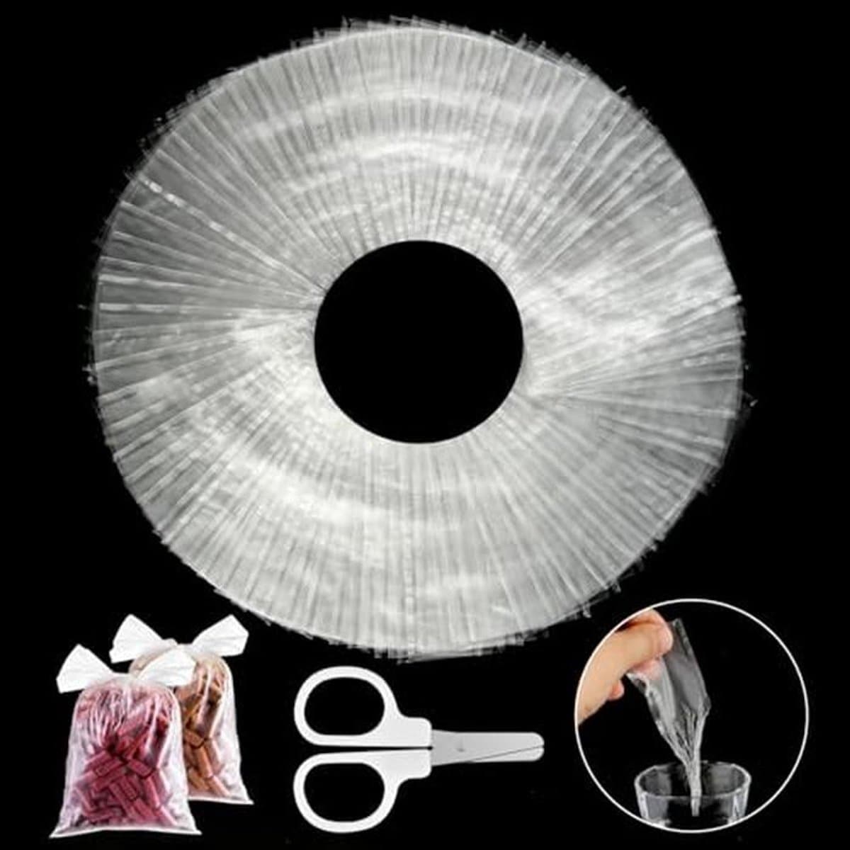 Oplosbare Viszakjes - Lokaas Zakjes - Karper Vissen - Snel Oplossend Materiaal - 200 Stuks 5x10cm - Transparant — afbeelding 1
