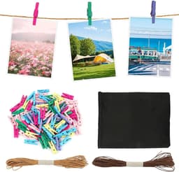 Houten Wasknijpers - Mini Knijpers - Foto Ophangen - Kleurrijk Decoratief - 100 Stuks - Multicolor — thumbnail 1