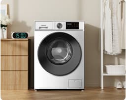 coocaa Galaxy A3-serie voorlader wasmachine, 8 kg, BLDC-motor, A-20% energieklasse, bacterieverwijderingssysteem, stoomwas, snelwas 15 min, kinderslot, 15 programma’s, eindvertraging, babyverzorgingsfunctie [Energieklasse A] F802A3AВC0 — thumbnail 1