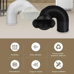 Dailygoods- Uitlaatslang Flexibel - Luchtafvoerslang - Afvoerslang Airco - Verstelbare Lengte 22-150 cm - Koude- en Hittebestendig - Eenvoudig te Installeren - Ventilatieslang — thumbnail 4