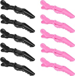 Afdelingsklemmen Haar - Haarklemmen Kapper - Haar Stylen - Antislip Handgreep - 10 stuks - Zwart Roze — thumbnail 1