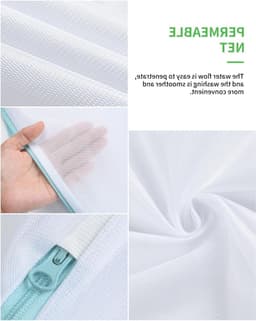 Wasnet voor de wasmachine - Mesh waszakken met rits en handvat voor ondergoed, blouses en shirts - 40 x 50 cm, set van 2 — thumbnail 4