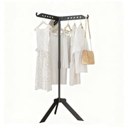Droogrek voor kleding, 360° rotatie, opvouwbaar, in hoogte verstelbaar tot 136 cm, zwart — thumbnail 1