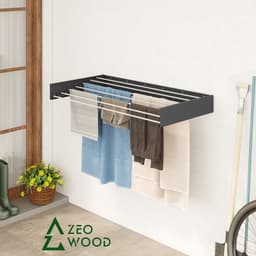 Wanddroogrek Inklapbaar 120 cm - 8.4 m Drooglengte Grijs — thumbnail 2