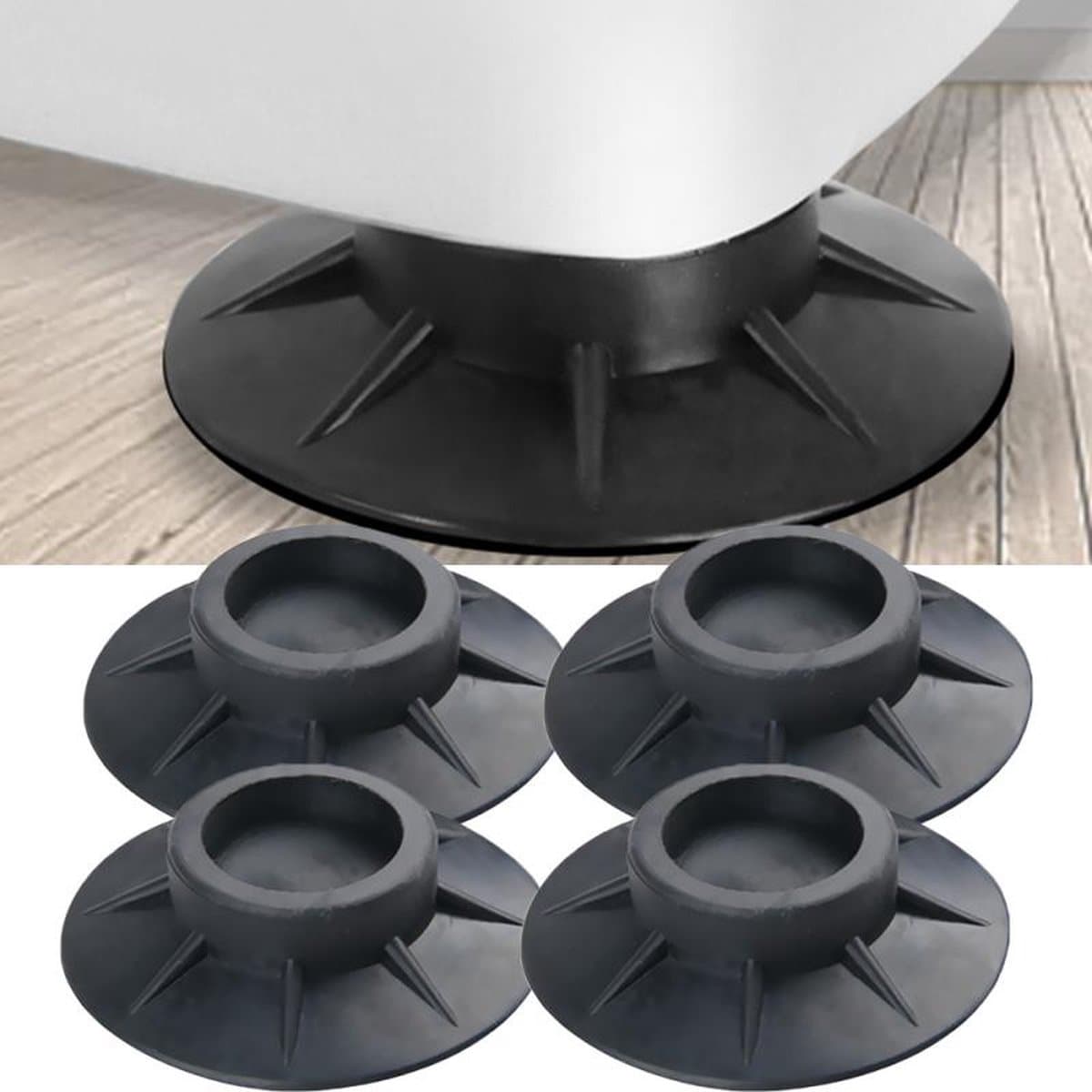 Trillingsdempers Wasmachine - 4 Stuks - Wasmachine dempers - Extra Dik - Universeel voor Wasmachine en Droger - Geluidsdempers - Trillingsdempers - Anti Trillingsmat - Wasmachine Verhoger — afbeelding 1