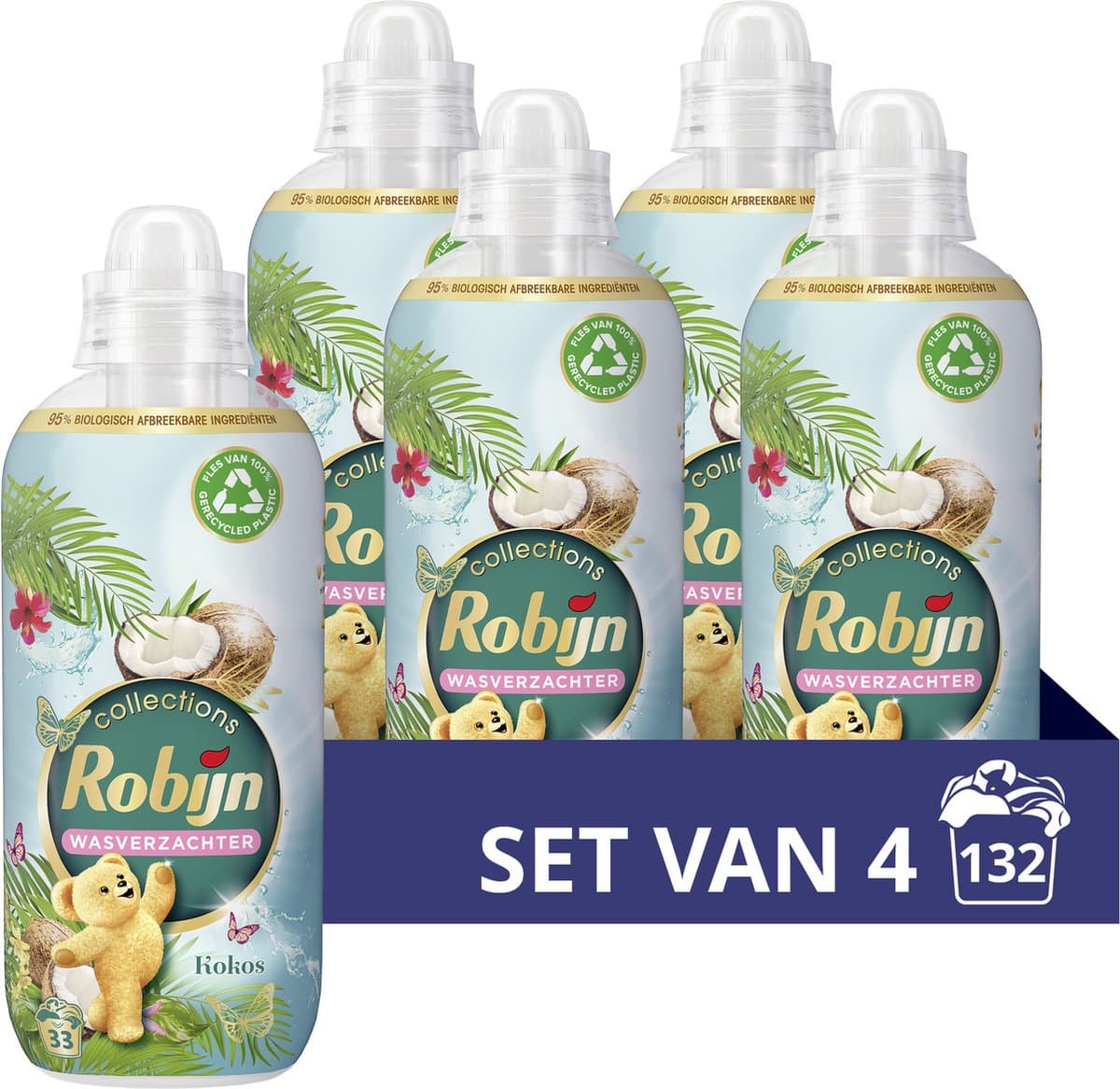 Robijn Collections Kokos Wasverzachter - 4 x 33 wasbeurten - Voordeelverpakking — afbeelding 1