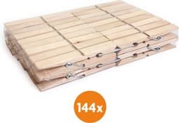 LaundrySpecialist 144x Houten Wasknijpers (100mm) - Wasknijpers - Wasknijpers hout - 144 stuks - Knijpers - Houten Knijpers — thumbnail 1