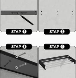 Droogrek toren wasrek - grote capaciteit 178 x 170 x 50 cm - wasdroger uittrekbaar - lengte 66-130 cm - 6 wielen - roestvrij staal folding wall laundry rack — thumbnail 2