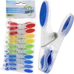 Wasknijpers Plastic 20 stuks - Set - Wasgoedknijpers - Knijpers voor Wasrek - Laundry — thumbnail 1