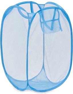 Kipit Wasmand flexibel/opvouwbaar - blauw - kunststof - 33 x 33 x 58 cm - 60 liter — thumbnail 1