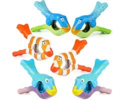 Cocoplus -Handdoekklemmen - Strandstoel - Cartoon - Kunststof - Wasknijpers - Strandhanddoek - Badhanddoek - Tapijt - Geschikt voor Strandstoelen - Groot formaat - 6 stuks