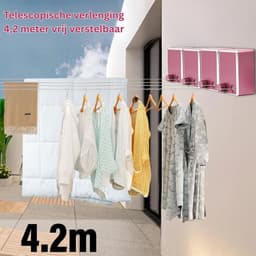 CLVP® Waslijn Uittrekbaar - Wanddroogrek - Wasdraad — thumbnail 3