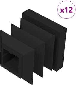 vidaXL - Einddoppen - 12 - st - Zwart - 15 - x - 15 - x - 15 - mm - PP — thumbnail 1