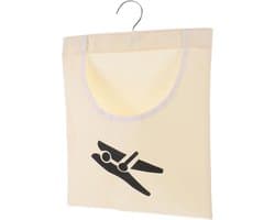 Wasknijper Opberger - Klemmenhouder Tas - Buiten Wassen - Met Ophanghaken - 35x26 cm - Beige — afbeelding 1