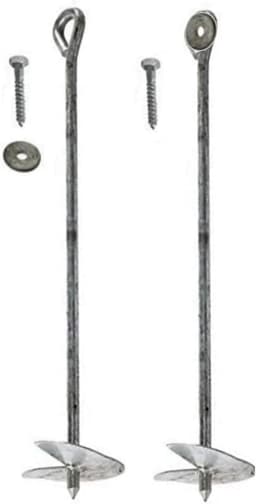 Set van 2 Draaibare Grondankers voor Vastzetten Tuinstructuren - 60 cm — thumbnail 1
