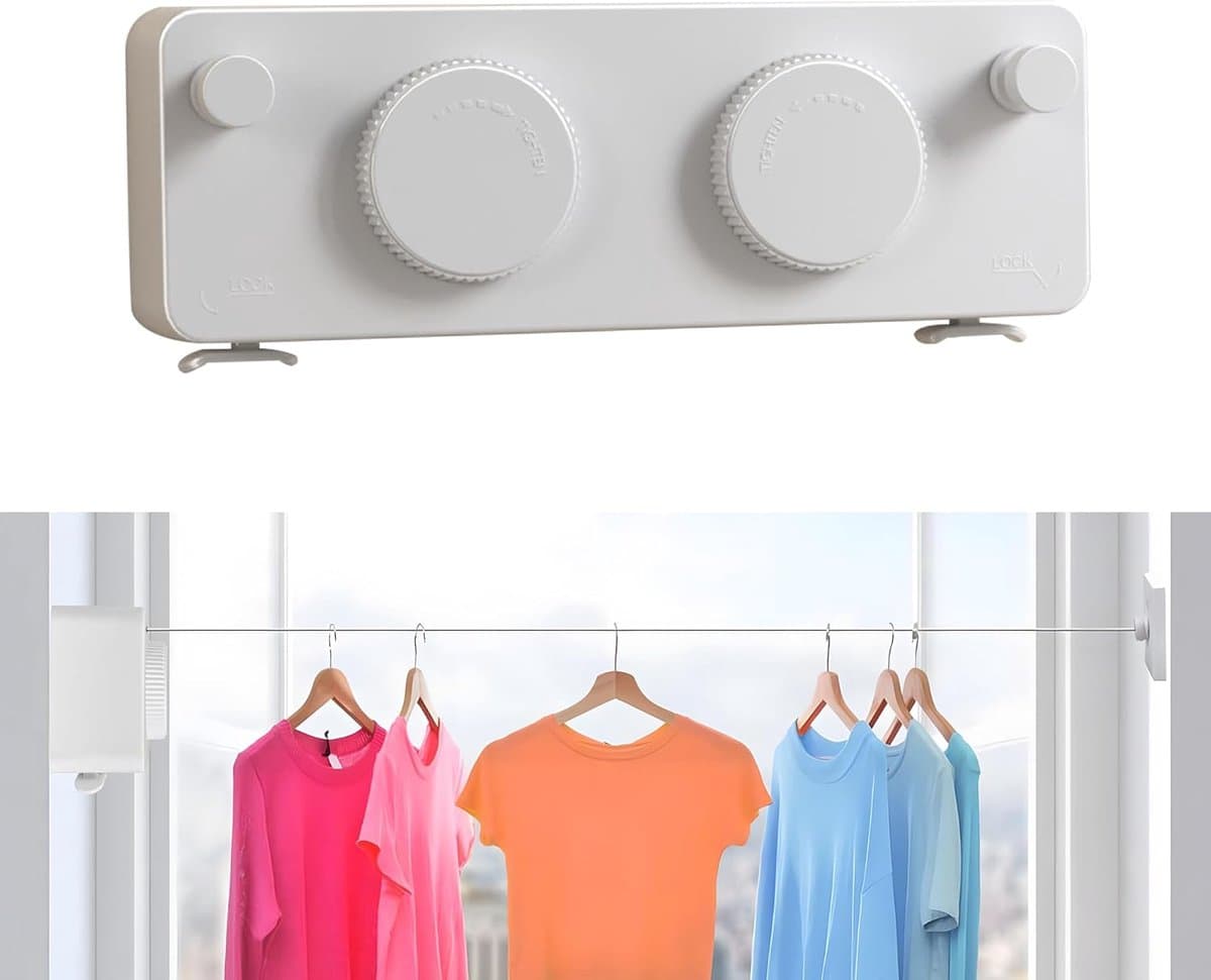 Intrekbare Waslijn voor Kleding Drogen Wandmontage — afbeelding 1