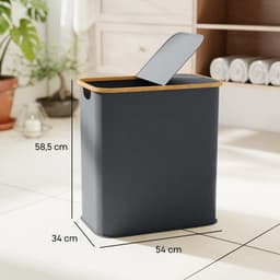 HOMCOM Wasmand - Vliesstof - 54x34x58,5 cm - Grijs — thumbnail 2