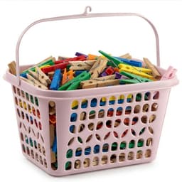 Plasticforte Knijpermandje - roze - 20 x 25 cm - kunststof - wasknijpertasje/knijperzak — thumbnail 1