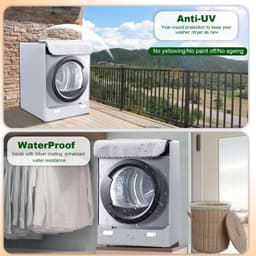 Waterdichte Beschermhoes Wasmachine - Zilveren Cover voor Voorlader (60x53x85 cm) — thumbnail 5