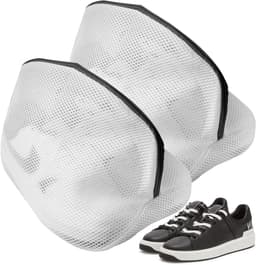 Set van 2 herbruikbare wasnetten voor schoenen met ritssluiting - Beschermende wasmachineschoenwaszakken - Universele maat 24x24x40 cm — thumbnail 1