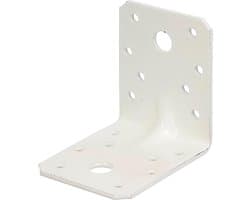 Hoekanker Extra Sterk - Versterkingshoek - Houtverbindingen Maken - Verzinkt Met Coating - 70x70x55mm - Wit