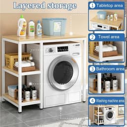 Wasmachine Plank - Werkblad Droger - Ruimte Besparen - Robuuste Constructie - 90x60x95CM — thumbnail 3