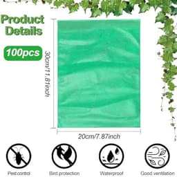 100 Stuks Druivenbeschermzakken - Vliesstof Tuin Nettas met Trekkoord voor Fruitbescherming — thumbnail 2