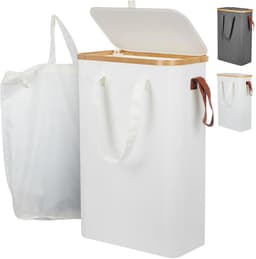 Ruimtebesparende wasmand - 52 liter - beige - Oxford-stof — thumbnail 1