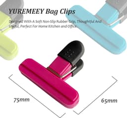 Voedselclips voor keuken - 9 stuks - verschillende kleuren - kunststof — thumbnail 3