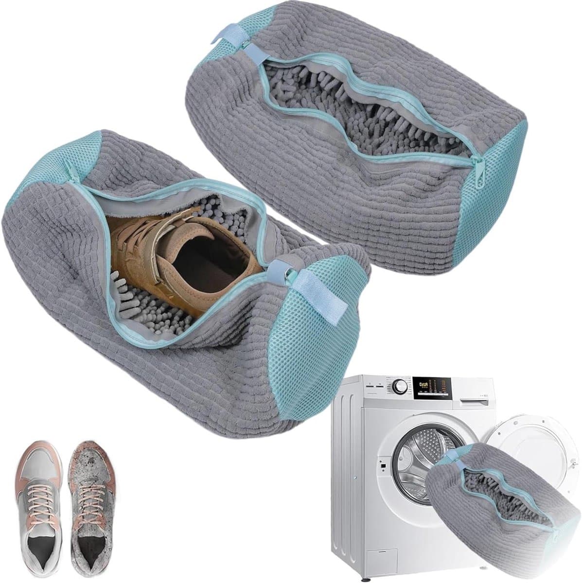 Allecto Premium - Wasschoenentas voor Sneakers met Bufferbescherming - 39x19cm - Wasmachine - Mesh - Schoenen Wassen - Schoenwaszak - Sneakers - Waszak — afbeelding 1