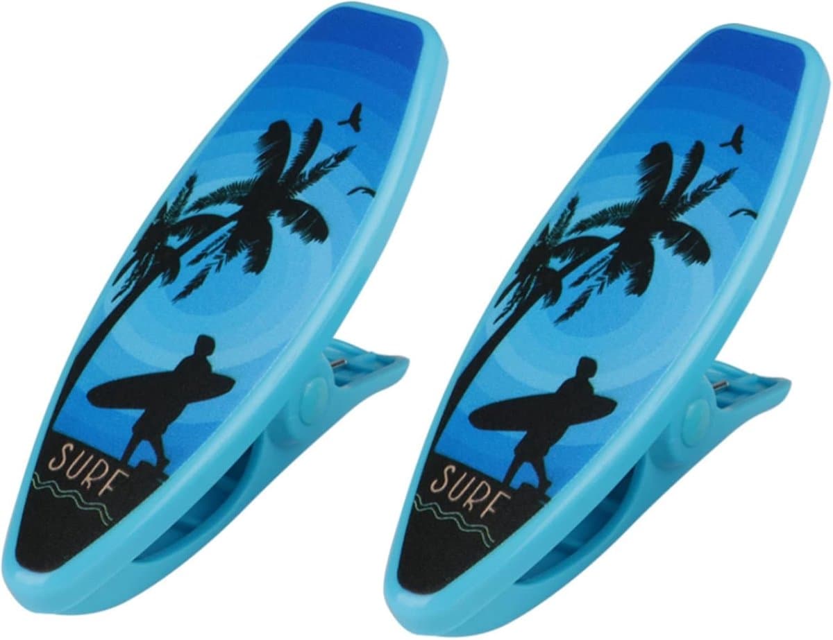 Badhanddoekclip - 2 stuks - plastic strandhanddoekclips - antislip quiltklem - grote wasclips - zeilbootvorm handdoekharingen voor ligstoelen - terras - zwembad — afbeelding 1