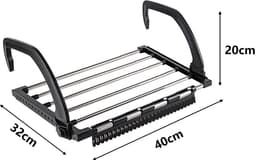Ibenzoa® Opvouwbaar RVS Droogrek met Verstelbare Haken en Sokkenclips voor Diverse Toepassingen — thumbnail 3