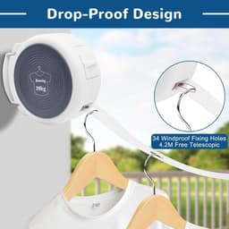 Retractable Clothesline Non-Sagging 4.2m with Automatic Roll-Up and Locking Function — thumbnail 3