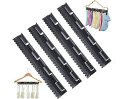 Hangers voor sokken en ondergoed - 4 stuks winddichte sokkenhouders voor wasrek