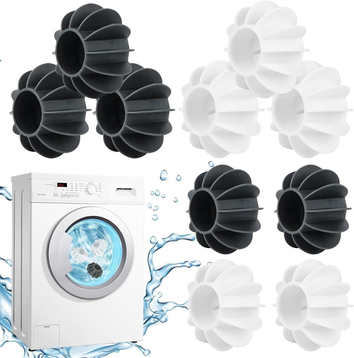 Allecto Plus - Drogerballen 10 stuks voor wasmachine - Herbruikbare wasballen voor thuis - Kleding reinigen - Donsjack - Wasdroger bal — afbeelding 1