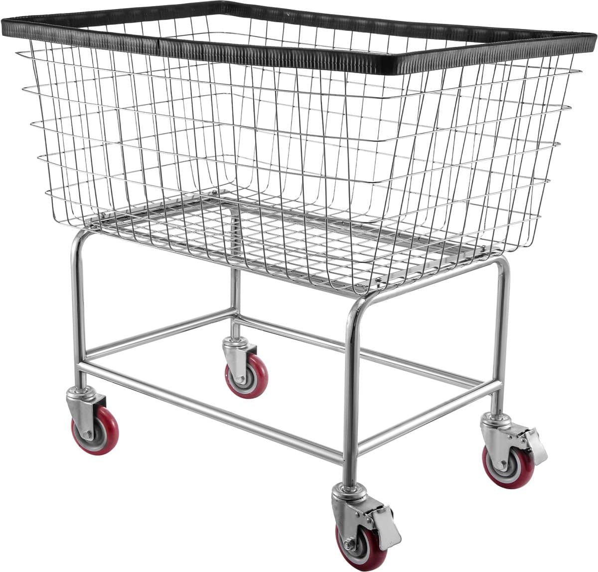 Wasmand van Draad, 17 Liter, 89 cm x 40 cm x 56 cm Commerciële Mand met Wielen, Verchroomd Stalen Frame, 12,7 cm Wielen, Voor Wasgoed — afbeelding 1