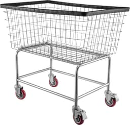 Wasmand van Draad, 17 Liter, 89 cm x 40 cm x 56 cm Commerciële Mand met Wielen, Verchroomd Stalen Frame, 12,7 cm Wielen, Voor Wasgoed — thumbnail 1